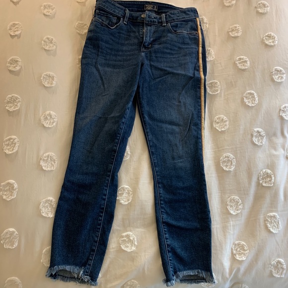 Abercrombie & Fitch Low Rise Ankle Jeans w/ Stripe - Picture 2 of 5